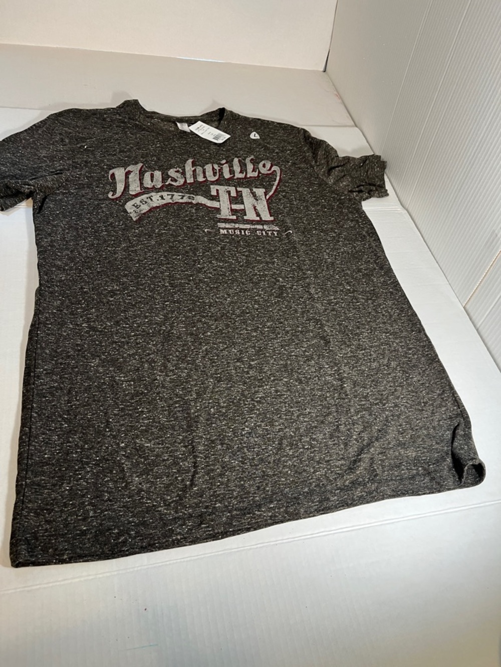 Nashville Athletic Script T-shirt size large tall color, gray new with tags.